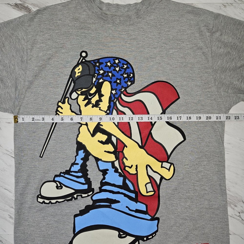 Vintage Paco Jeans Men's Short Sleeve Gray T-shirt Skate Y2K Streetwear *No Tags - Picture 4 of 13